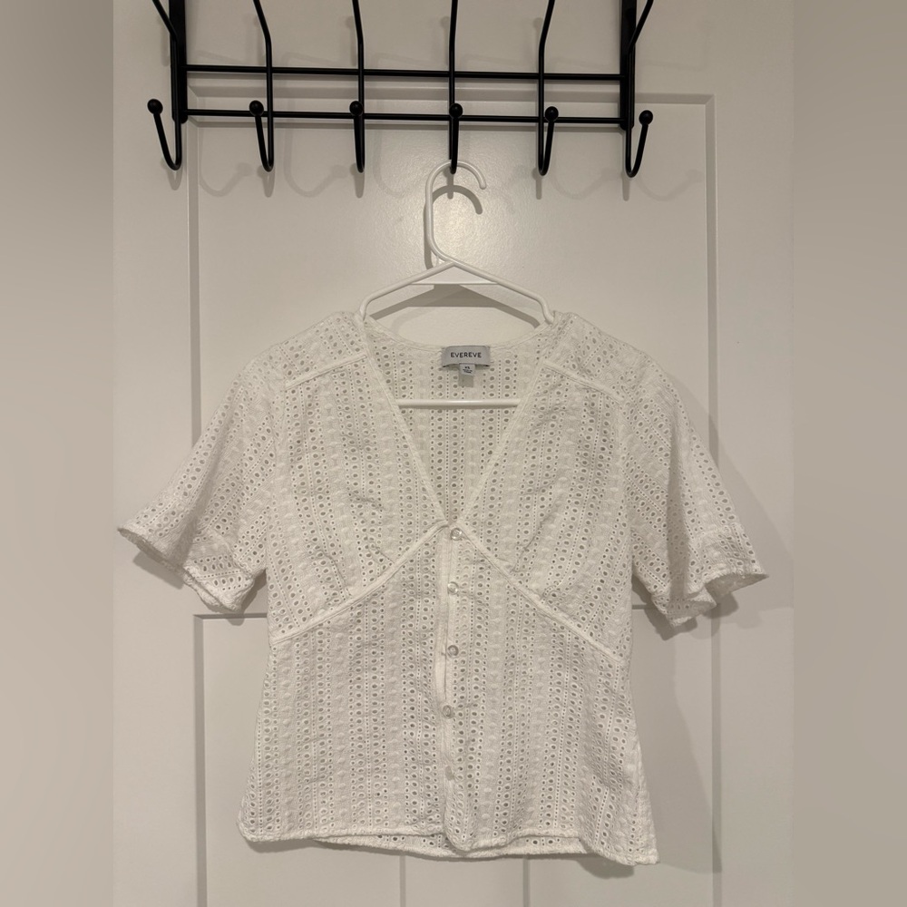 Evereve Ivory Eyelet Blouse